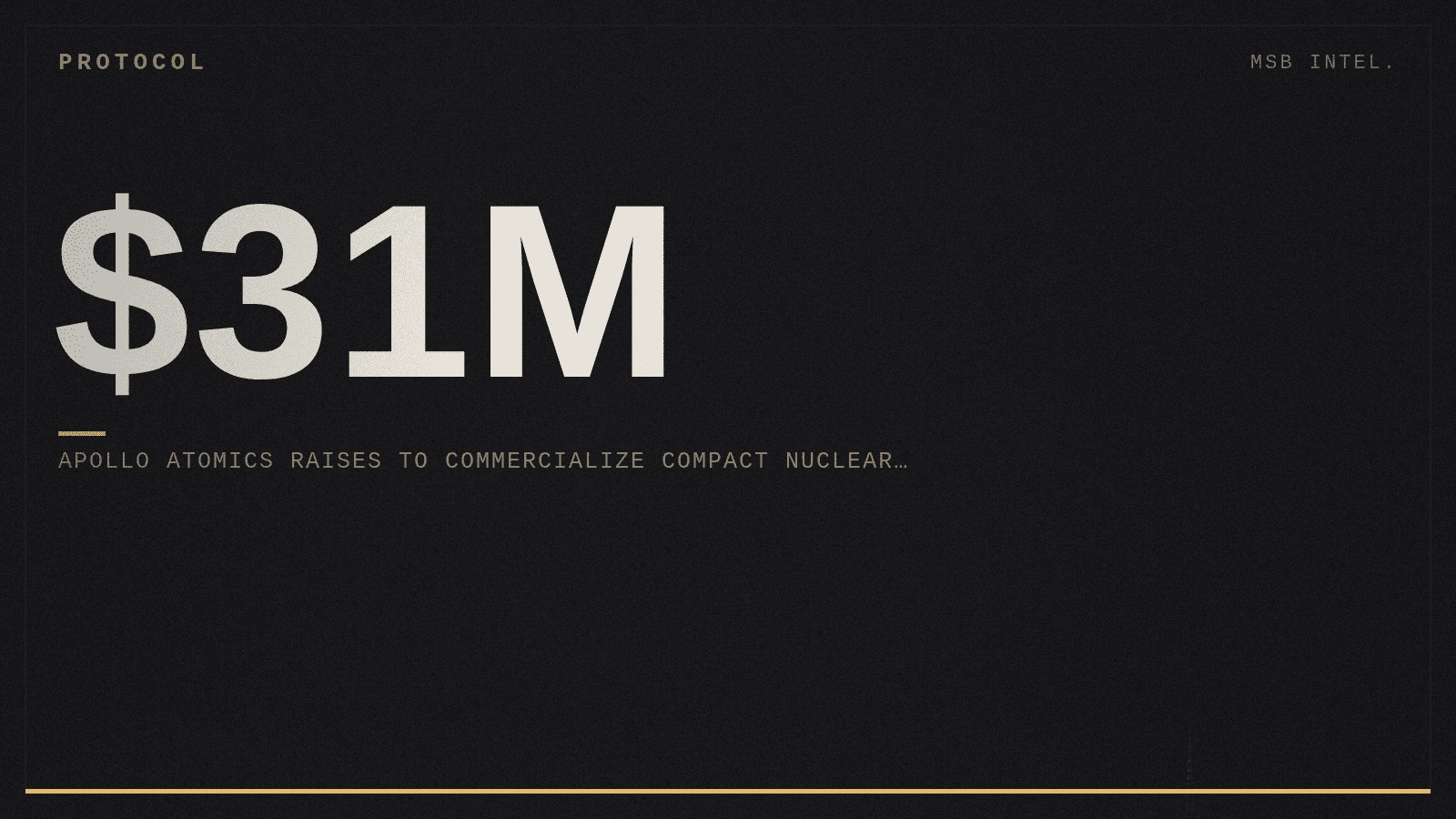 Apollo Atomics raises $31M to commercialize compact nuclear reactors