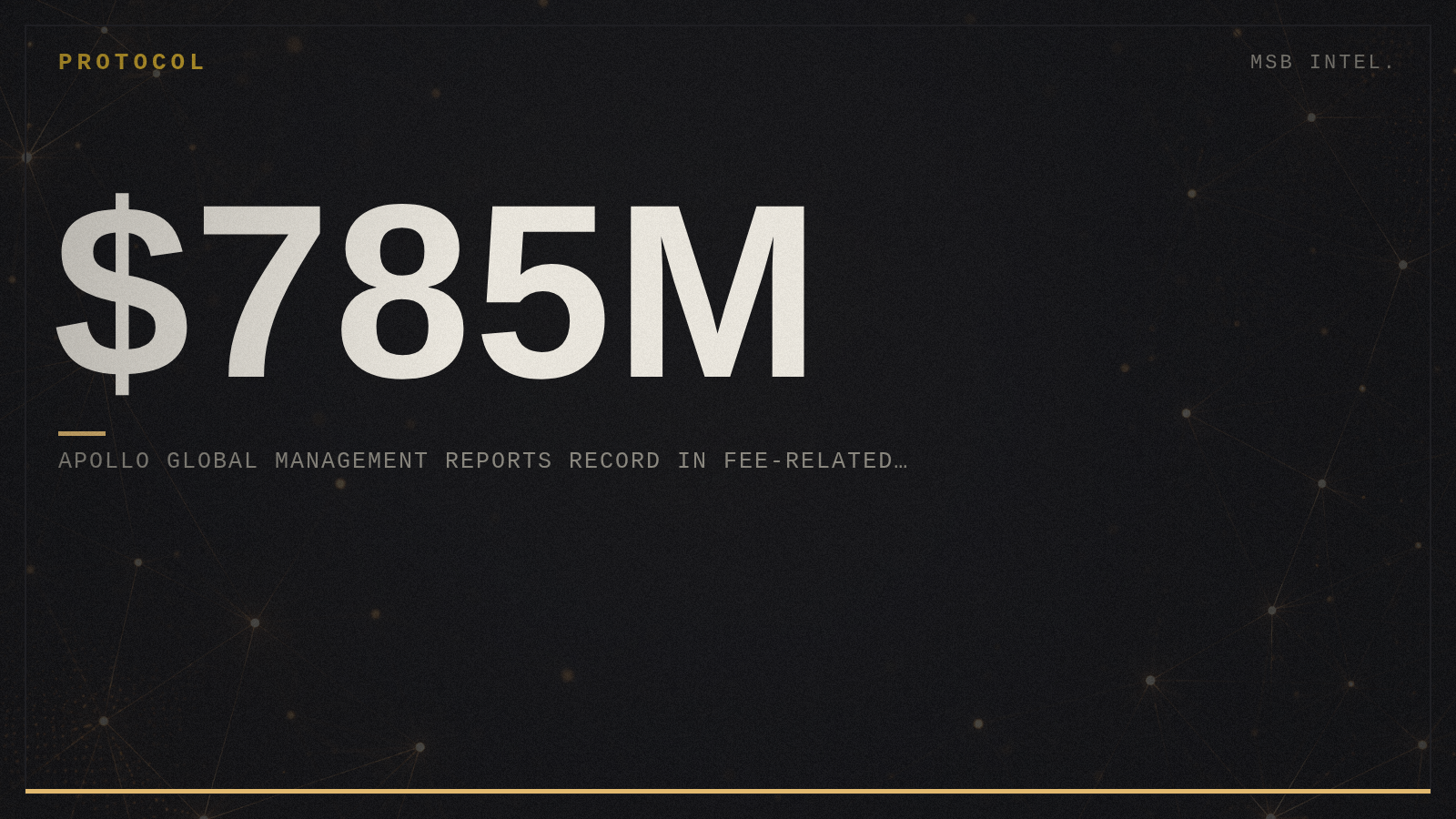 Apollo Global Management reports record $785M in fee-related earnings