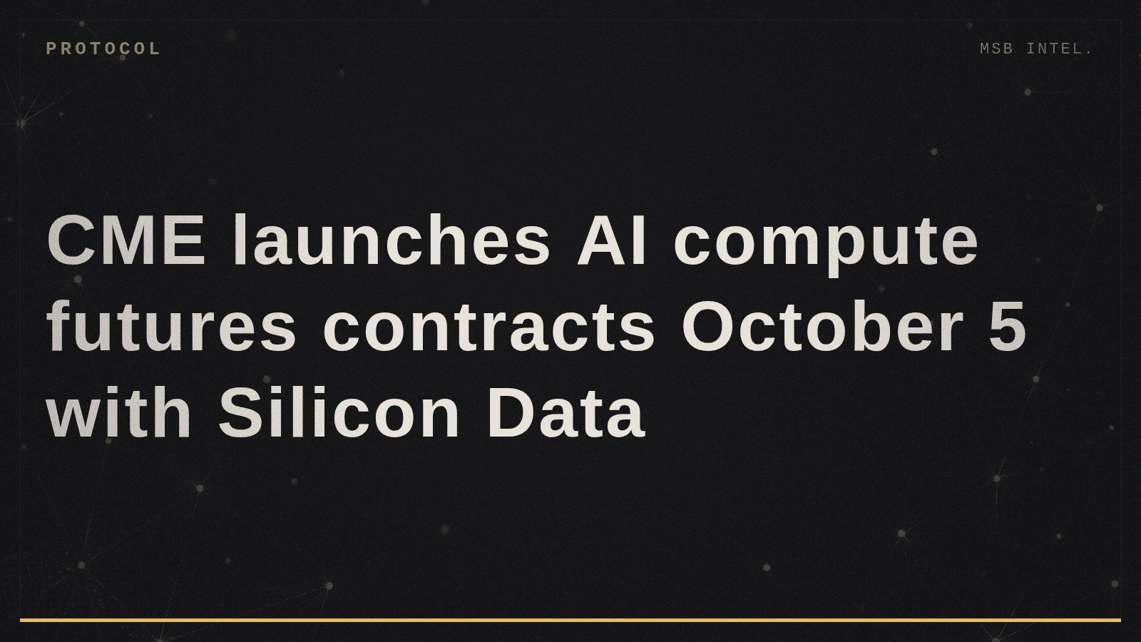 CME launches AI compute futures contracts October 5 with Silicon Data