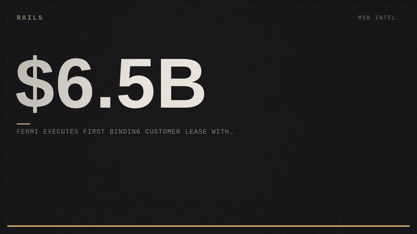 Fermi executes first binding customer lease with TensorWave for $6.5B
