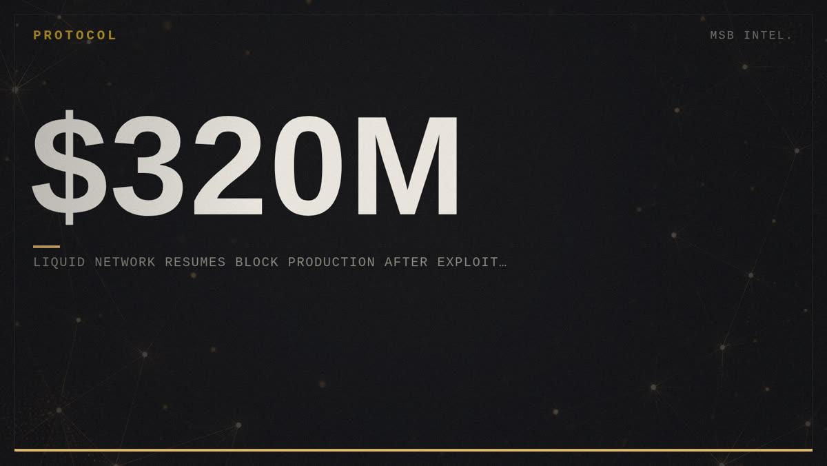 Liquid Network resumes block production after $320M exploit, halts peg operations