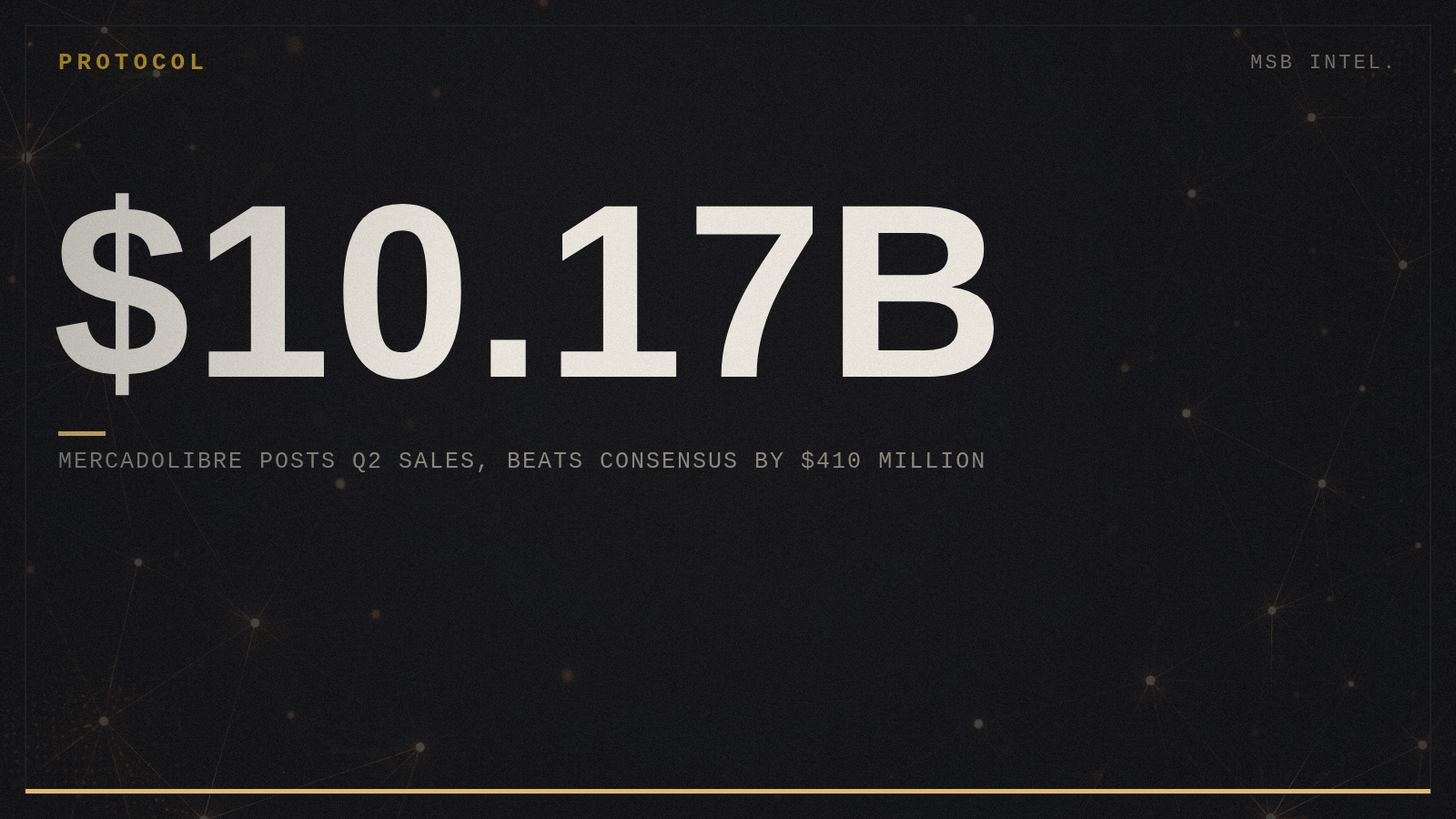 MercadoLibre posts $10.17 billion Q2 sales, beats consensus by $410 million