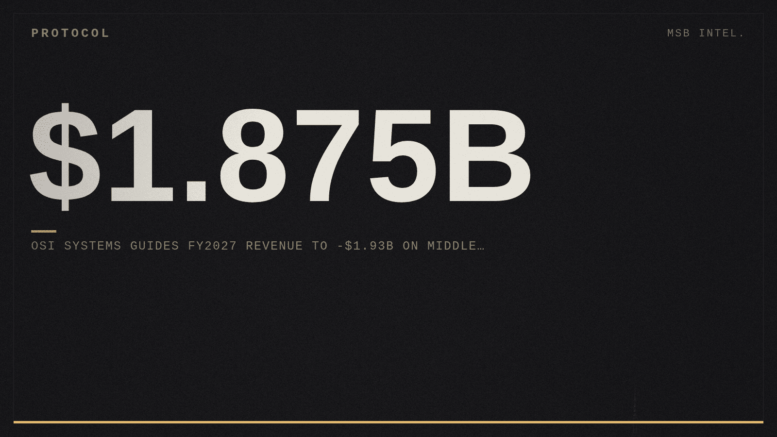 OSI Systems guides FY2027 revenue to $1.875B-$1.93B on Middle East shift