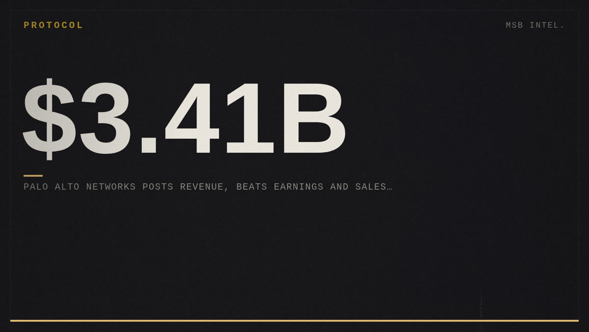 Palo Alto Networks posts $3.41B revenue, beats earnings and sales forecasts