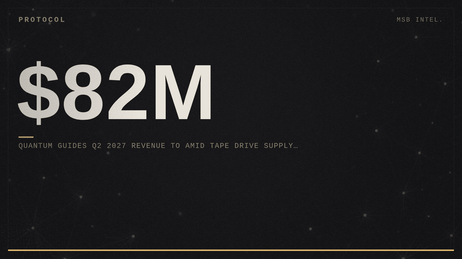 Quantum guides Q2 2027 revenue to $82M amid tape drive supply constraints