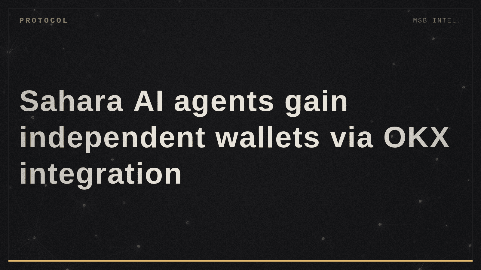 Sahara AI agents gain independent wallets via OKX integration