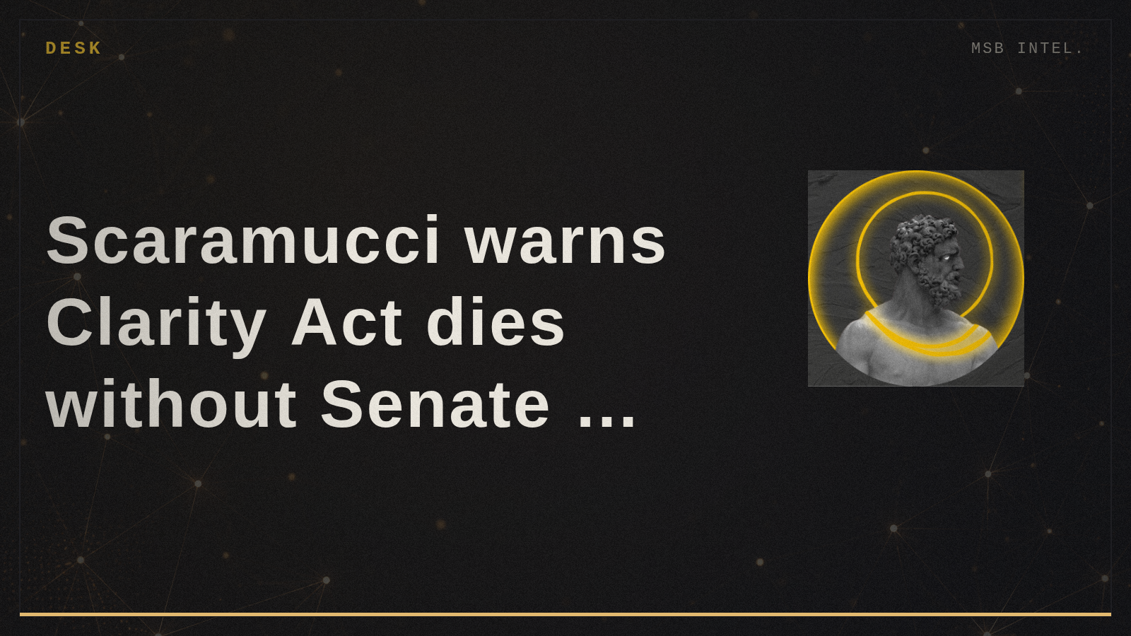 Scaramucci warns Clarity Act dies without Senate floor vote
