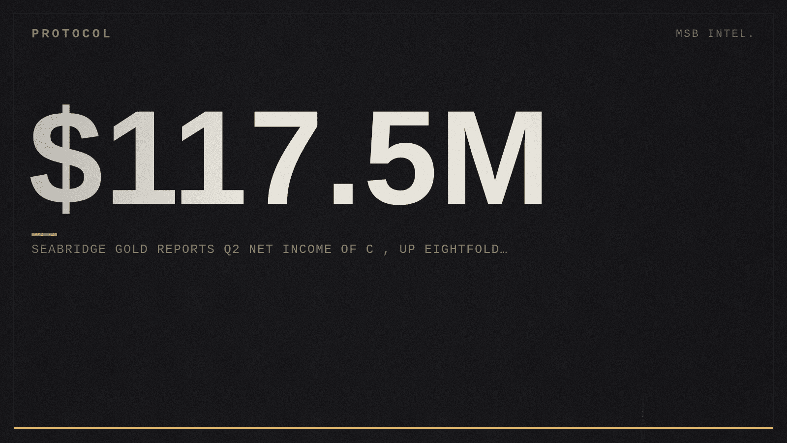 Seabridge Gold reports Q2 net income of C$117.5M, up eightfold year-over-year