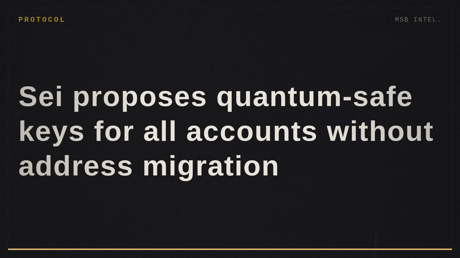 Sei proposes quantum-safe keys for all accounts without address migration
