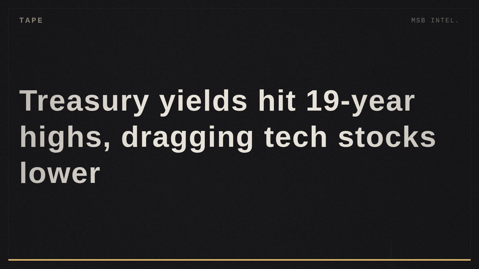Treasury yields hit 19-year highs, dragging tech stocks lower