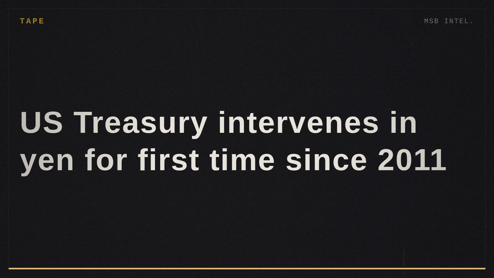 US Treasury intervenes in yen for first time since 2011